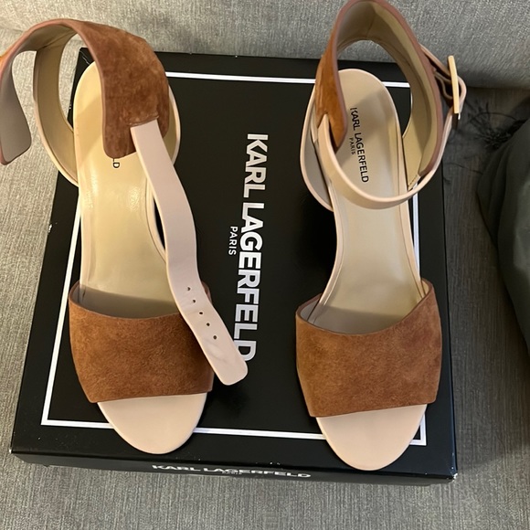 Gorgeous Karl Lagerfeld suede wedges! Brand new never worn. - Picture 1 of 3
